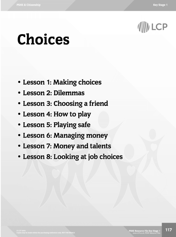 PSHE EYFS & KS1 Unit: Choices