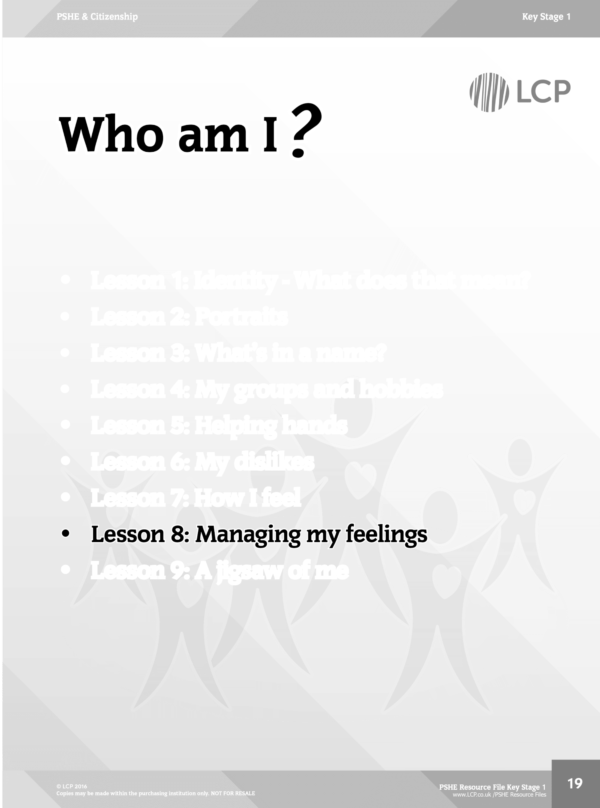 PSHE EYFS & KS1 Sample lesson: Managing my feelings