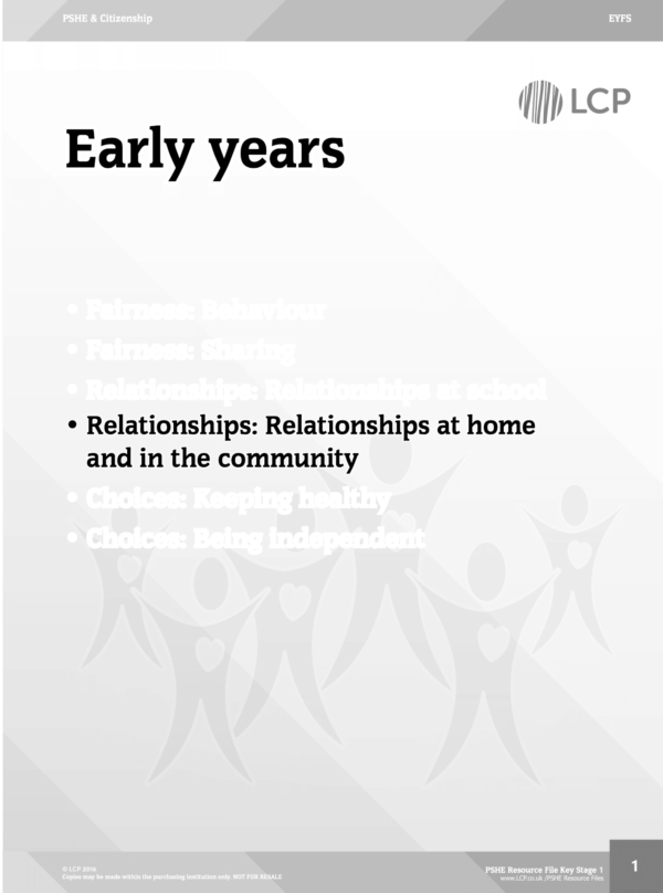 PSHE EYFS & KS1 Sample lesson: Relationships at home