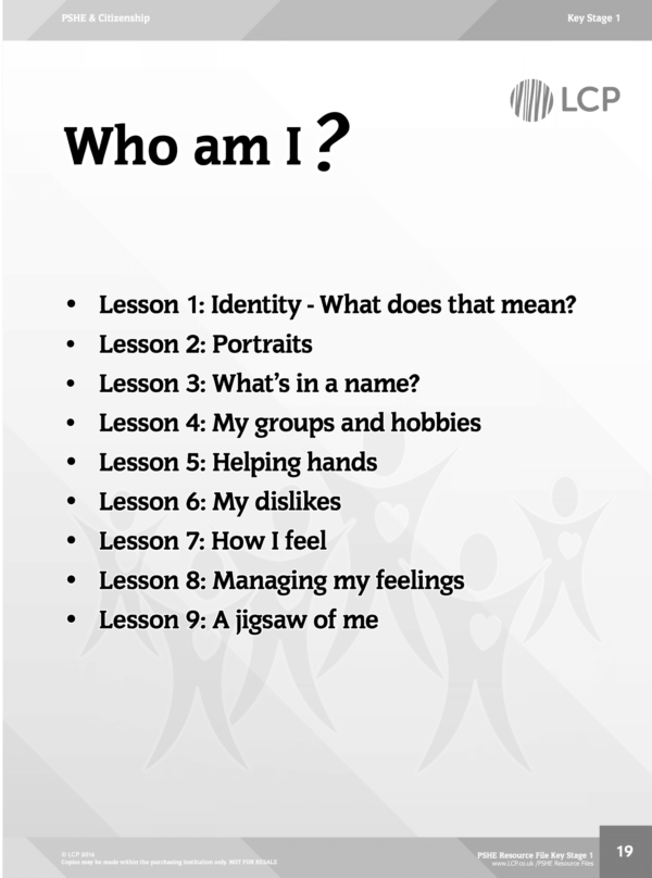 PSHE EYFS & KS1 Unit: Who am i?