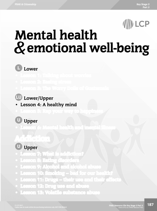PSHE KS2 Part 1 Sample lesson: A healthy mind