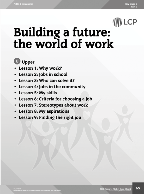 PSHE KS2 Part 2 Unit: Building a future: the world of work