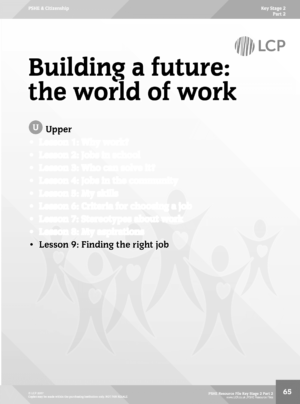 PSHE KS2 Part 2 Sample lesson Finding the right job
