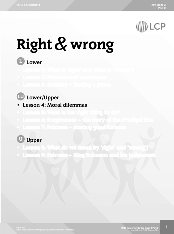 PSHE KS2 Part 2 Sample lesson: Moral dilemmas
