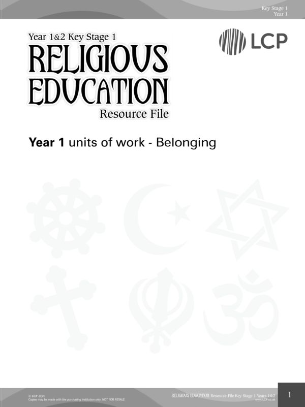 RE KS1 Unit: Belonging