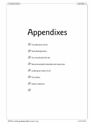 Art EYFS Unit Appendix