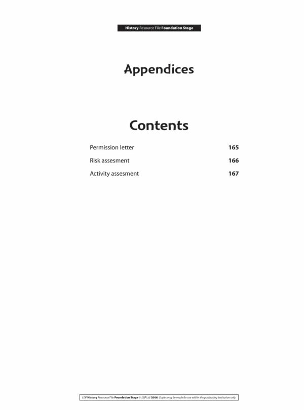 History Foundation Stage Appendix
