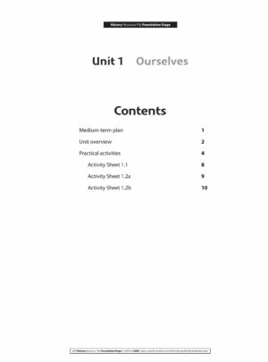 History Foundation Stage Unit 1: Ourselves