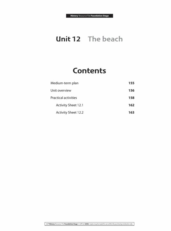 History Foundation Stage Unit 12: The beach