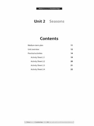 History Foundation Stage Unit 2: Seasons