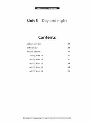 History Foundation Stage Unit 3: Day and night