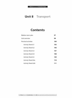History Foundation Stage Unit 8: Transport