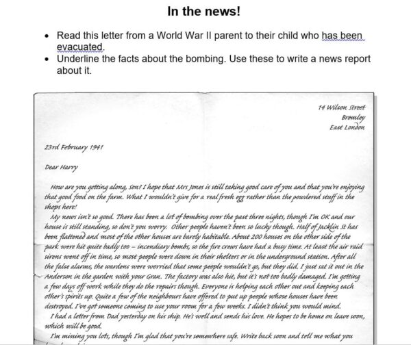 Year 6 Literacy Mini Home Learning pack