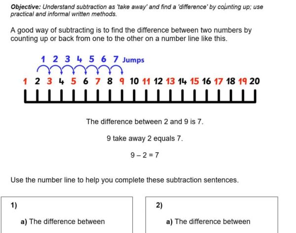 Year 1 Maths Mini Home Learning pack