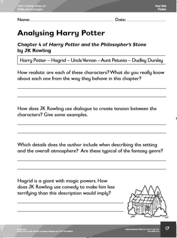 KS2 Guided Reading- Analysing Harry Potter