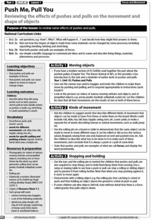 Year 1/2 Science- Forces- Push Me, Pull Me- Lesson Plan and Resources