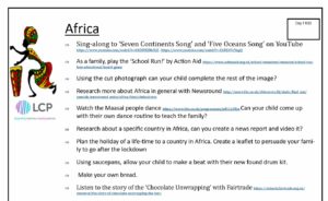 KS2 Day 7 Home Learning Planner: Africa