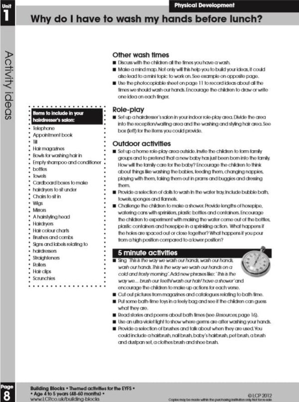 EYFS: Hand washing (physical development) 6 pages full with activities to do at home or at school - Image 2