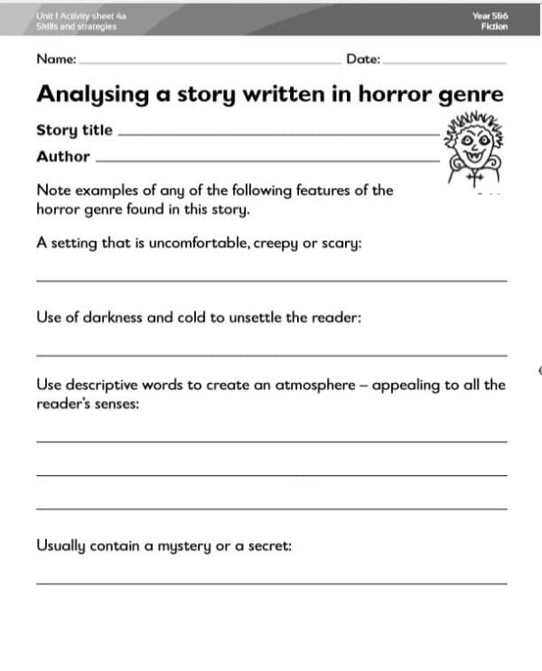 KS2 Guided Reading- Analysing a Horror Genre
