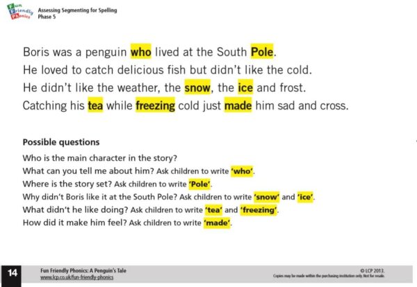 Year 1/2 Phase 5 Phonics- Assessing Segmenting for Spelling- A Penguin's Tale - Image 4