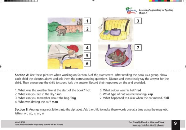 Phase 2 Phonics-Assessing Segmenting for Spelling- Hide and Seek