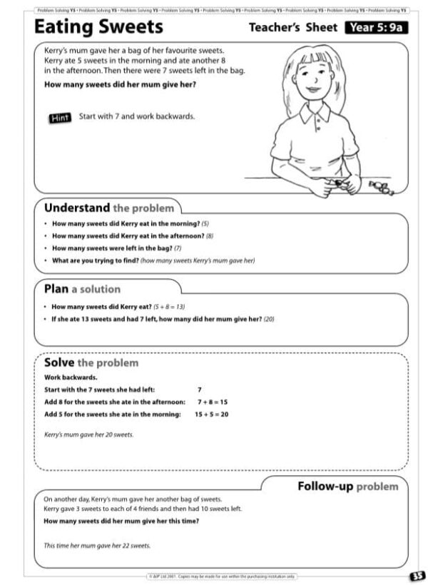 Year 5 Maths Problem Solving: Multiplication and Division (6 Sheets) with Answers - Image 3