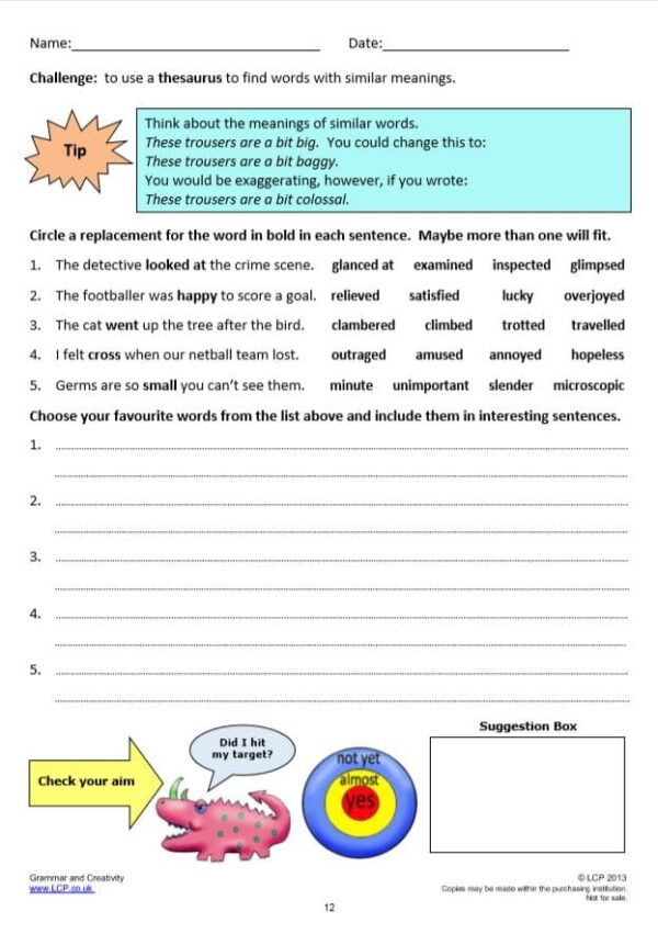 Year 3 Spelling, Grammar and Creativity Worksheets FREE sample (5 worksheets) including Answers - Image 2