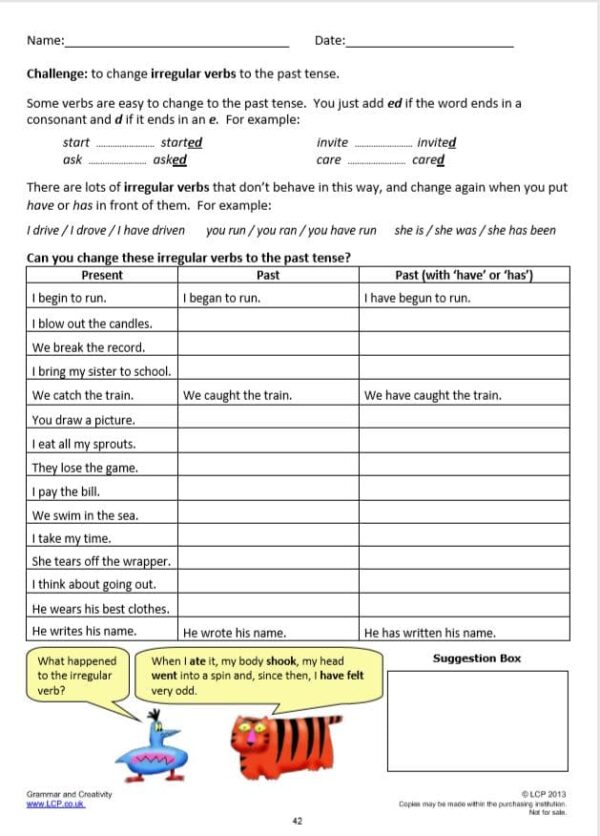Year 3 Spelling, Grammar and Creativity (71 worksheets) including answers - Image 4