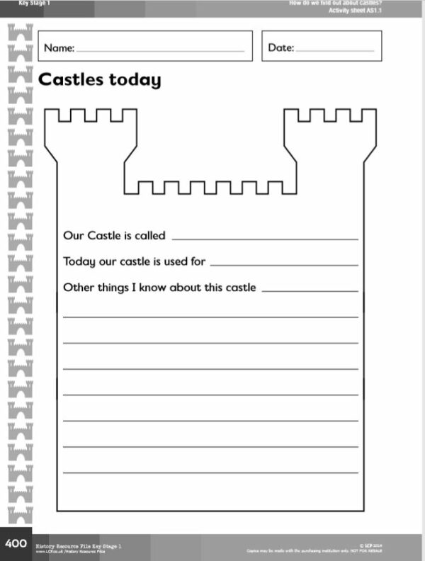 KS1 History: Castles includes Worksheets and Plans - Image 2