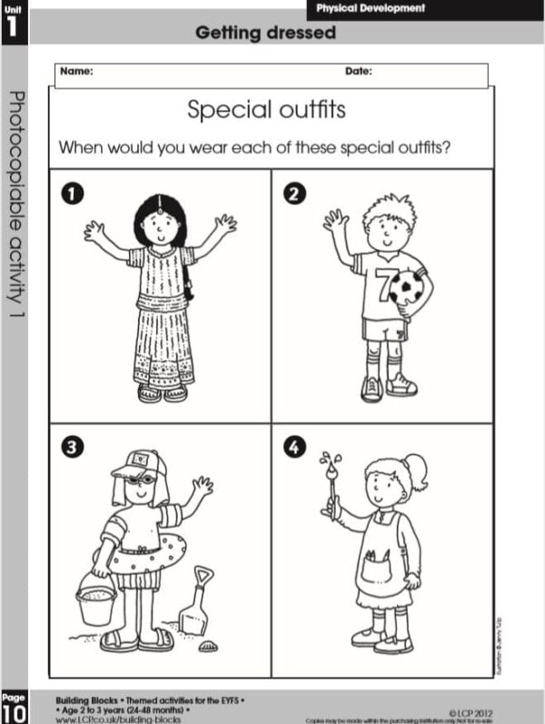 EYFS: Getting Dressed (Physical Development) activities to do at home - Image 2