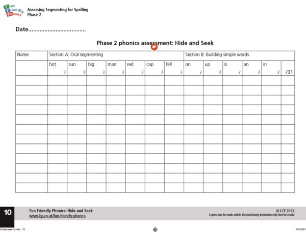 Phase 2 Phonics-Assessing Segmenting for Spelling- Hide and Seek - Image 3