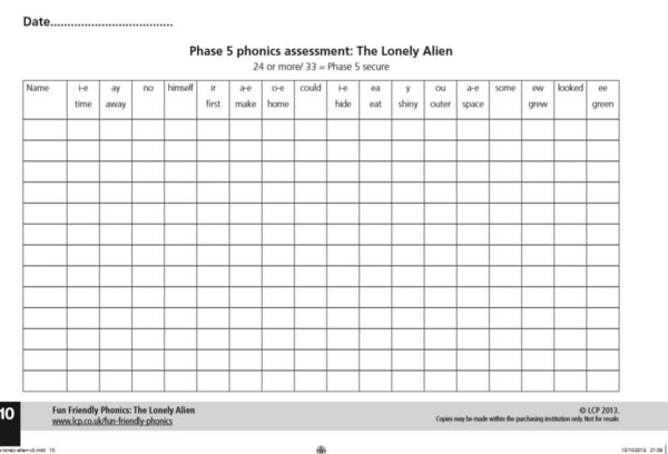 Year 1/2 Phase 5 Phonics- Assessing Segmenting for Spelling- The Lonely Alien - Image 2