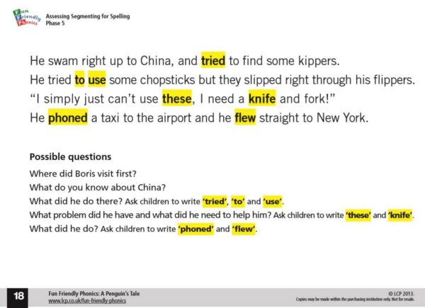 Year 1/2 Phase 5 Phonics- Assessing Segmenting for Spelling- A Penguin's Tale - Image 3