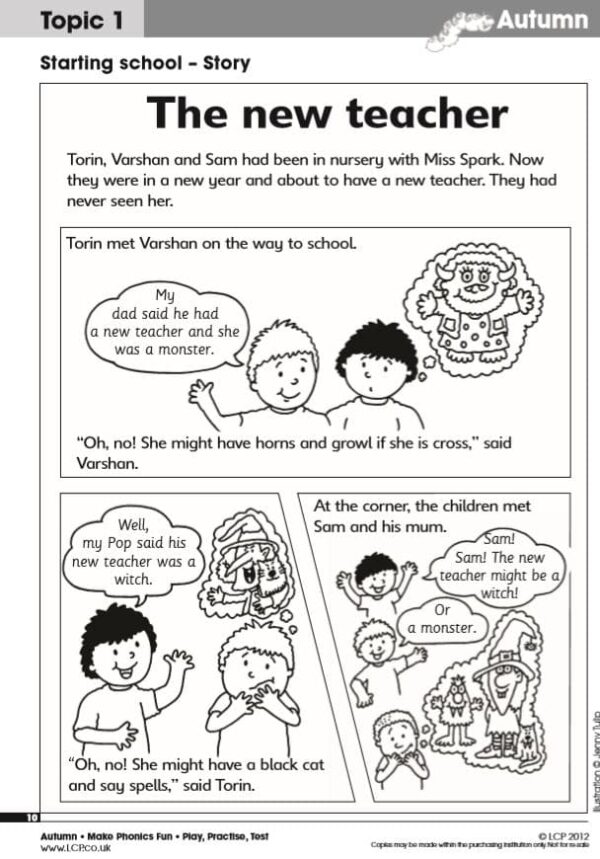 EYFS/ Year 1 Phonics (Letters and Sounds Phase 4) includes texts and activities. Homelearning