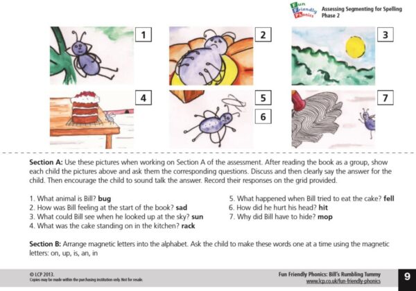 Phase 2 Phonics- Assessing Segmenting for Spelling- Bill's Rumbling Tummy - Image 3