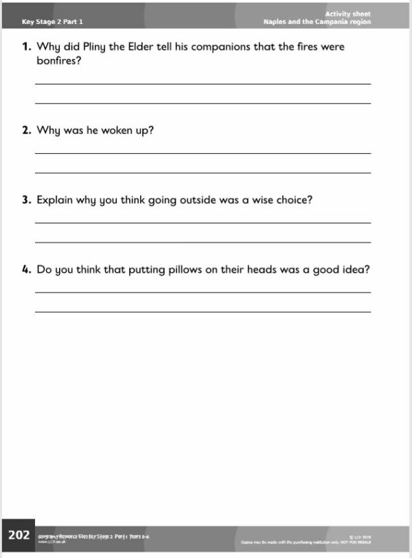 KS2 Geography Comprehension: Pliny's Letter of the Eruption of Vesuvius - Image 2