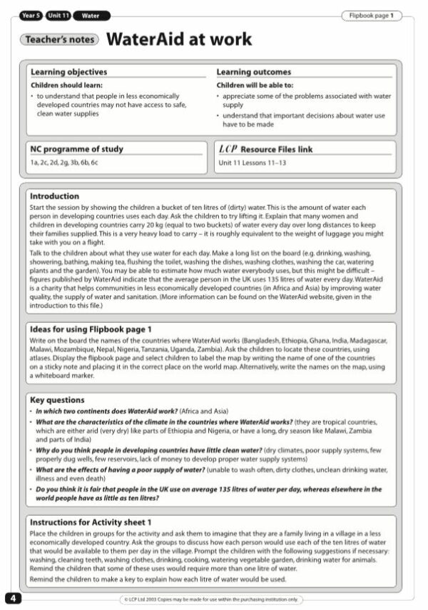 Year 5/6 Geography- Water Aid Unit -2 Full Lessons with Resources - Image 3
