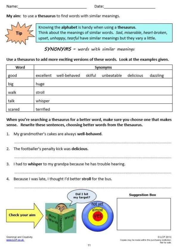 Year 3 Spelling, Grammar and Creativity Worksheets FREE sample (5 worksheets) including Answers - Image 3