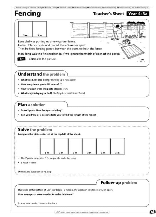 Year 4 Problem Solving: Addition and Subtraction Problems (5 Sheets) with Answers - Image 3