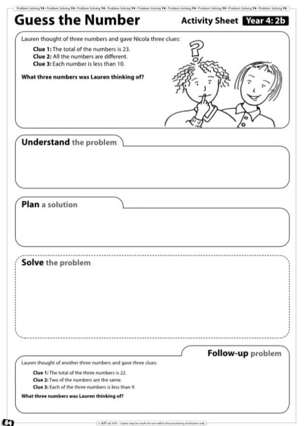 Year 4 Problem Solving: Addition and Subtraction Problems (5 Sheets) with Answers - Image 4