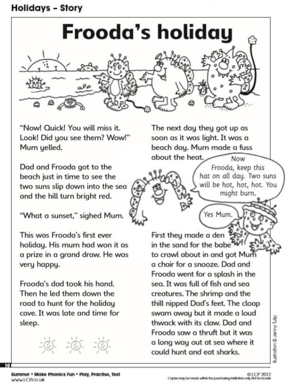 Year 1/2, Phonics, Phase 5. The Holiday Unit of Work