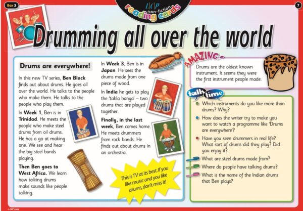 Year 3: Non-Fiction Text, Drumming All Over The World, Text and Activities