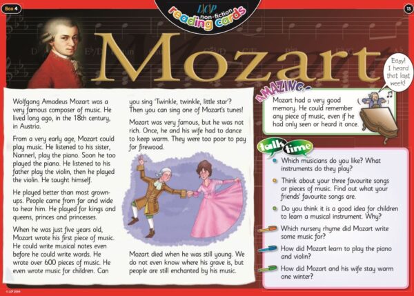 Year 4: Non Fiction Text, Mozart, Text and Activities
