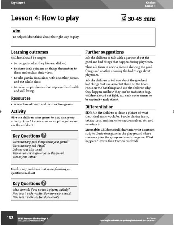 KS1 (Year 1/2) PSHE, Choices Unit of Work - Image 3