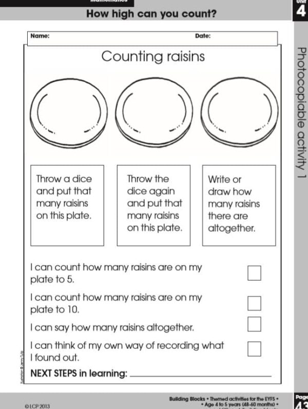 EYFS: Maths, How High Can You Count unit