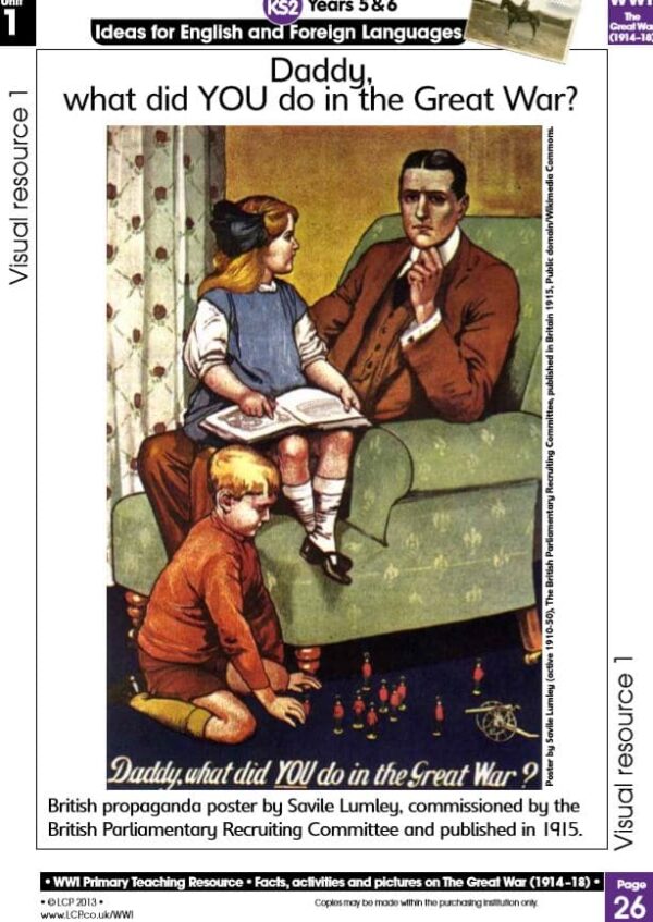 UKS2 (Year 5/6) World War 1 (WW1) Reading/Writing and Modern Foreign Languages Lessons. 7 Lessons - Image 2