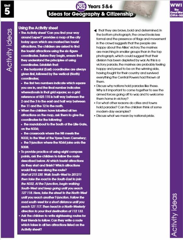 UKS2 (Year 5/6) World War 1 (WW1) Geography and PSHE 7 lessons - Image 2