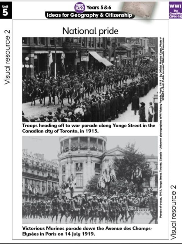 UKS2 (Year 5/6) World War 1 (WW1) Geography and PSHE 7 lessons - Image 3