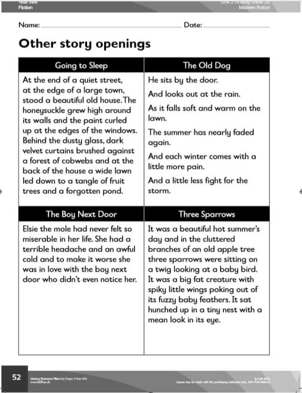 Year 5/6 Guided Reading- Modern Fiction 7 lesson Unit (Compare and Contrast styles of texts) - Image 5