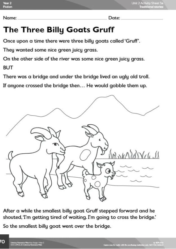 Year 2, English/Literacy, The Three Billy Goats Gruff